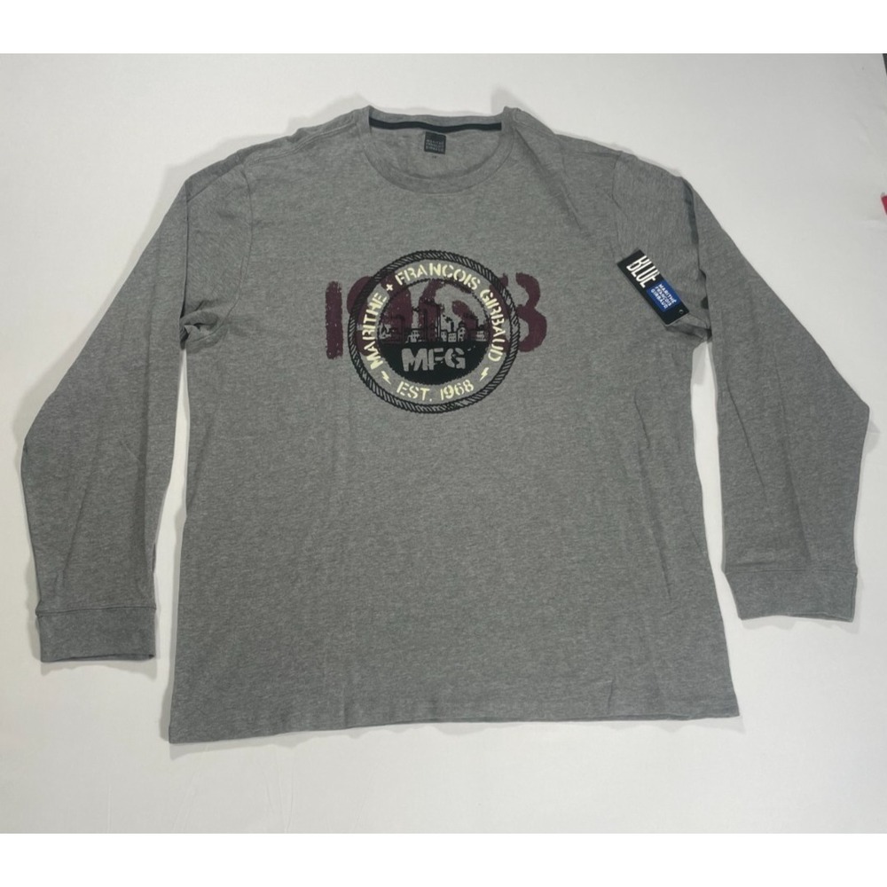 NWT Marithe Francois Girbaud MFG 1968 Gray‎ Henley Long Sleeve T-Shirt Size 3XL